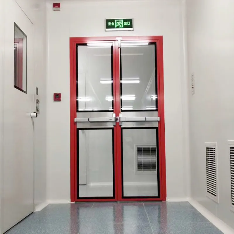 Clean room glass door installed in semiconductor cleanroom