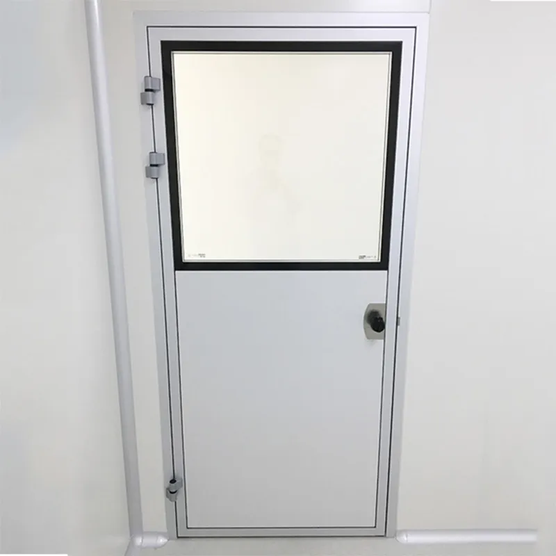 Clean room aluminium door technical detail view