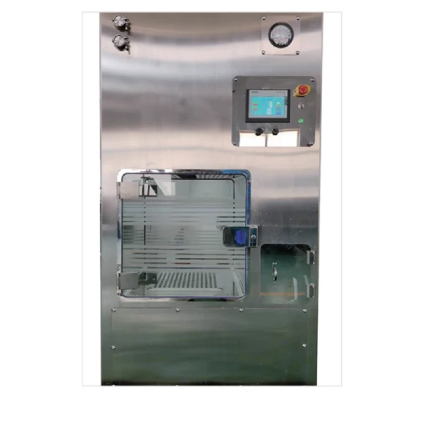 vhp pass box front view with stainless steel finish and control panel